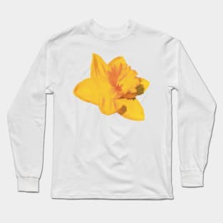 Yellow Daffodil Flower Tilted Long Sleeve T-Shirt